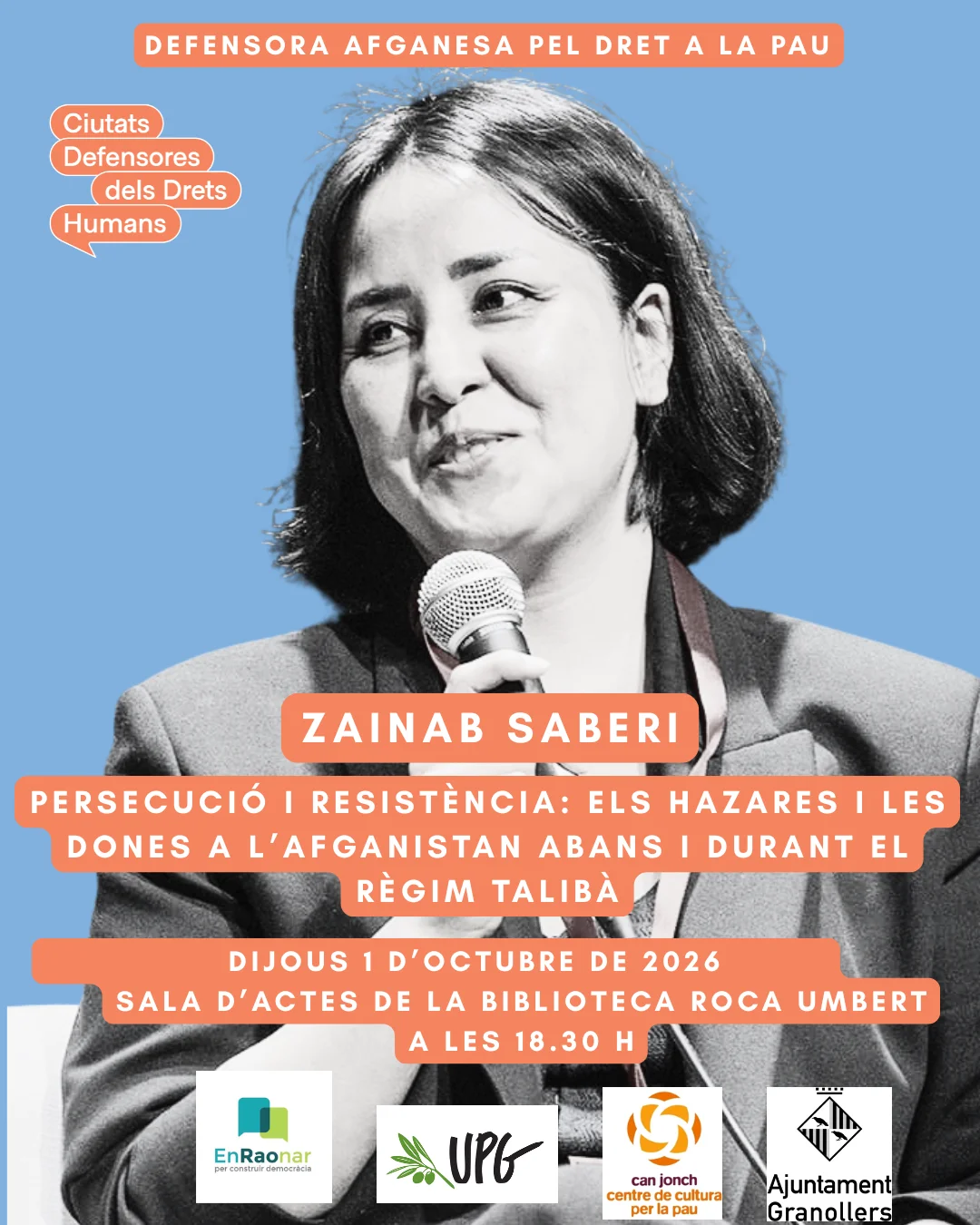 Trobada amb Zainab Saberi. "Persecució i resistència: els hazares i les dones a l'Afganistan abans i durant el règim talibà"