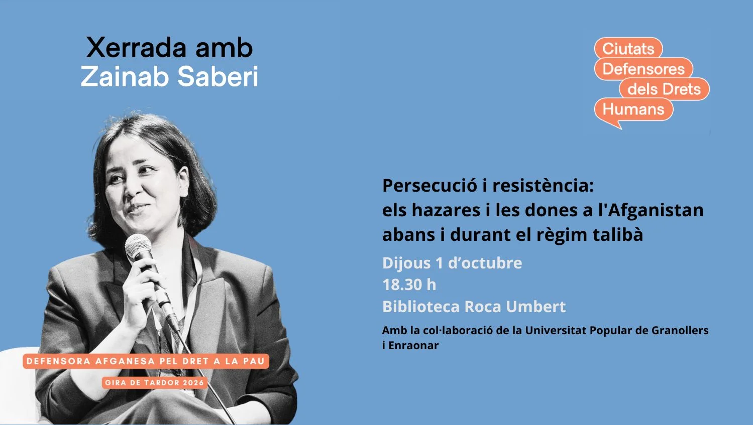 Trobada amb Zainab Saberi ala Biblioteca Roca Umbert