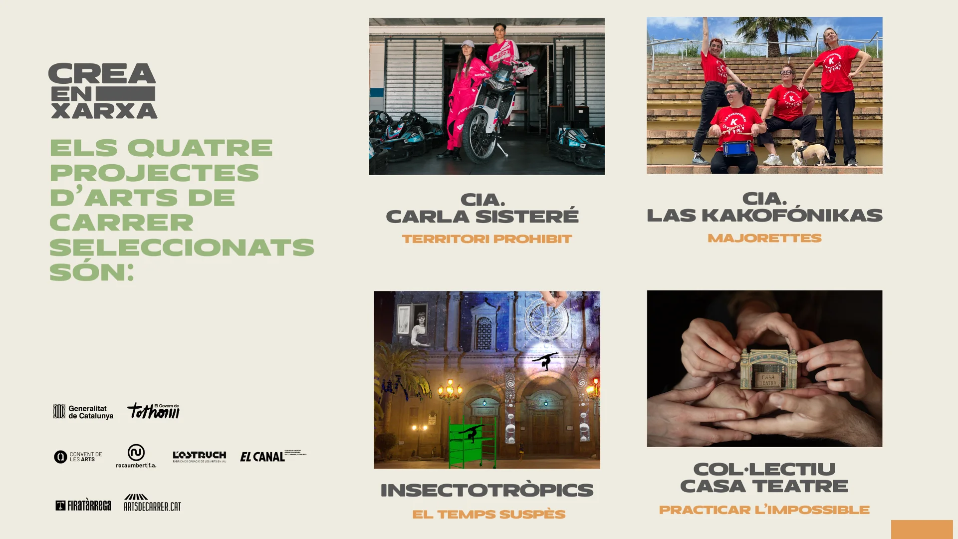 Crea en Xarxa – Arts de carrer selecciona quatre projectes per al programa d’impuls a la creació artística | © Crea en Xarxa